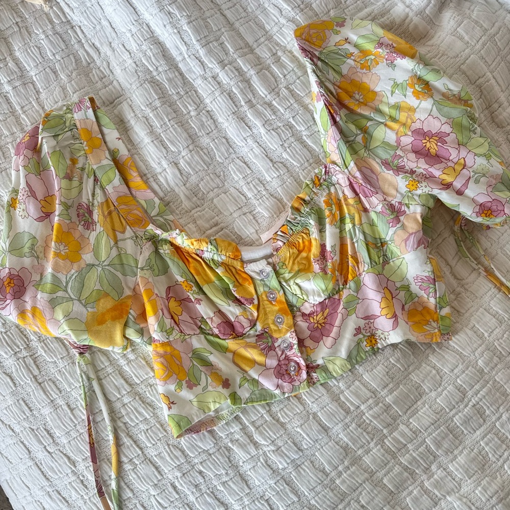 Showpo Multicolor Floral Crop Blouse